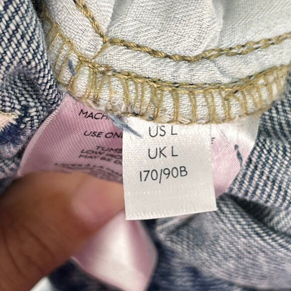 Free People Denim Jumpsuit Large We the Free Cargo Pocket - Picture 8 of 9